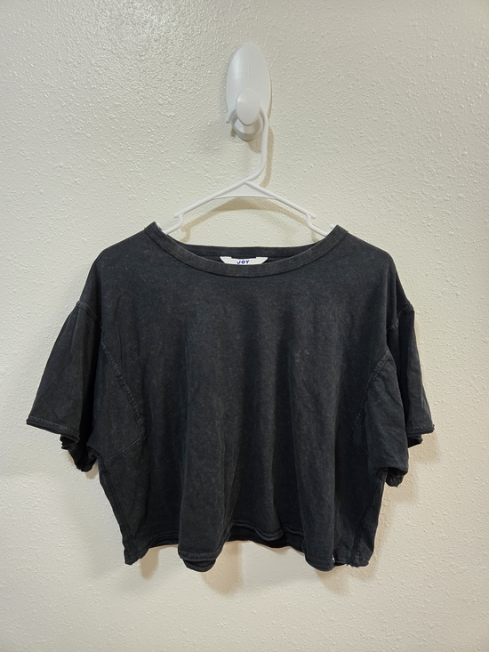 JoyLab Tops - JoyLab Washed Black Cropped Tee